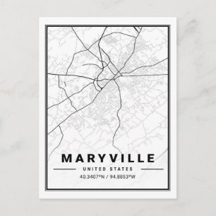 Maryville Tennessee USA Travel City Map Briefkaart