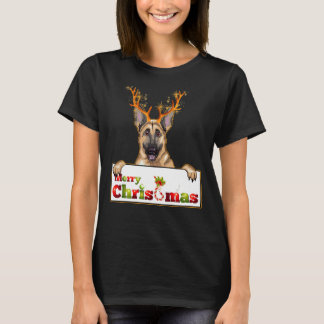 mas Duitse herdershond met Antlers T-shirt