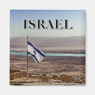 Masada uitzicht met Israëlische vlag Magneet