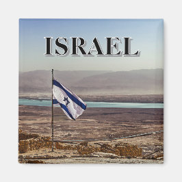 Masada View with Israeli Flag Magneet
