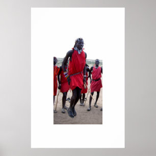 Masai-krijgers in Kenia Poster