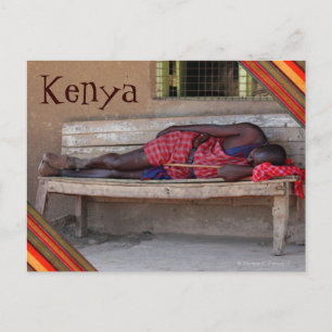 Masai Moran dormant sur la carte postale du Kenya
