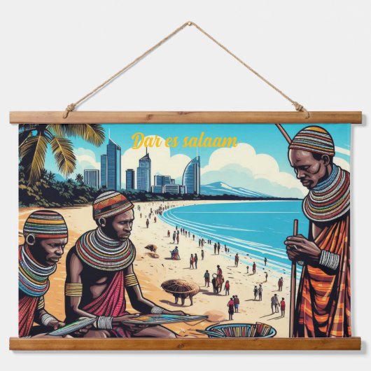 Masai Trades mannen Tapestry Hangend Wandkleed (Voorkant)