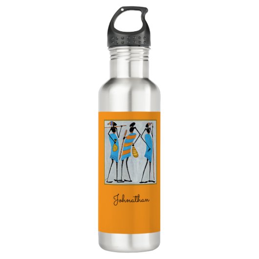 Masai Warriors, Kenia, Afrikaanse kunst Waterfles (Voorkant)