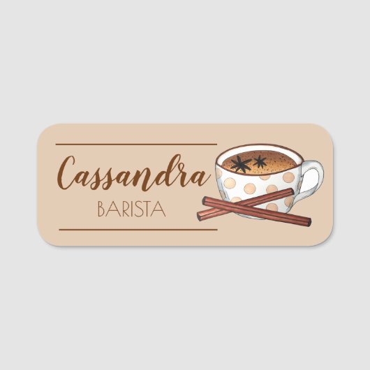 Masala Chai Tea Latte Teacup Indian Café Naamplaatje (Voorkant)