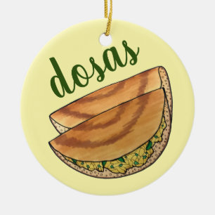 Masala Dosas Zuid-Indische voedselCuisine Potato D Keramisch Ornament