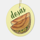 Masala Dosas Zuid-Indische voedselCuisine Potato D Keramisch Ornament (Links)