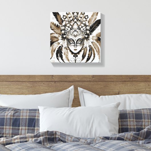 Máscara de carnaval canvas afdruk (Insitu (Slaapkamer))