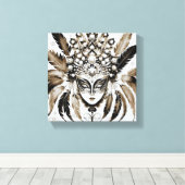 Máscara de carnaval canvas afdruk (Insitu (Houten vloer))