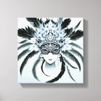 Máscara de carnaval para decoração canvas afdruk