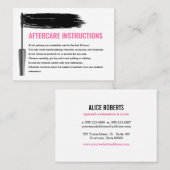 Mascara Eyelashes Brow Bar Nazorginstructies Visitekaartje (Voorkant / Achterkant)