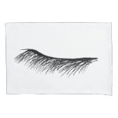 Mascara Lashes Ogen Slaap Zwart en Wit Wimper Kussensloop (Voorkant-Links)