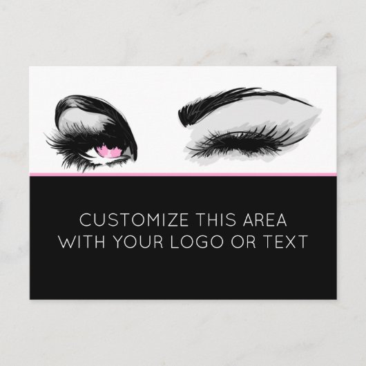 Mascara ou Eyelash carte postale professionnelle (Devant)