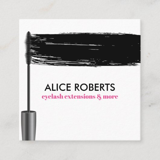 Mascara Strokes Eyelashes-verlengbalk Vierkante Visitekaartje (Voorkant)
