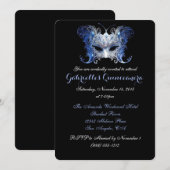 Mascarade bleue Quinceanera Invitations (Devant / Derrière)