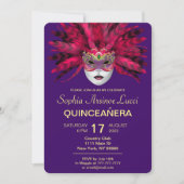 Mascarade colorée Quinceañera Party Invitation (Devant)
