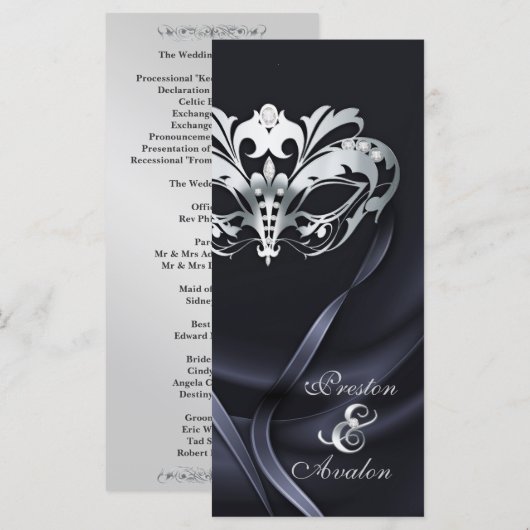 Mascarade d'argent Programme de mariage à bijoux n (Devant / Derrière)