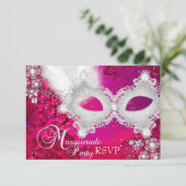 Mascarade de mascarade de masque blanc rose RSVP (Debout devant)