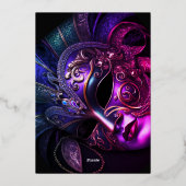 Mascarade de Soirée Invitation Sweet 16 Feuille (Verso)