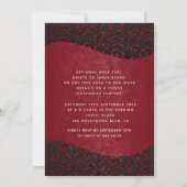 Mascarade diamant damassé rouge doux 16 invitation (Dos)