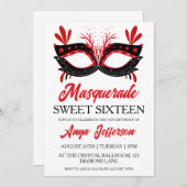 mascarade moderne douce 16 invitations (Devant / Derrière)