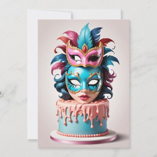 mascarade moderne douce 16 invitations (Devant)