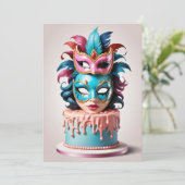 mascarade moderne douce 16 invitations (Debout devant)