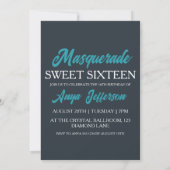 mascarade moderne douce 16 invitations (Dos)