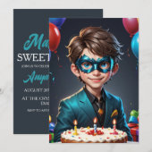 mascarade moderne douce 16 invitations (Devant / Derrière)