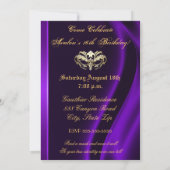 Mascarade Purple Jeweled Sweet 16 Invitation (Dos)