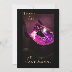 Mascarade rose Halloween Invitation de vacances