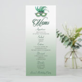 Mascarade verte Anniversaire du menu plat (Debout devant)