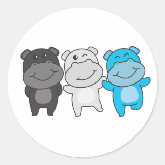 Mascic Flag Pride Lgbtq Cute Hippo Classic Round S Ronde Sticker