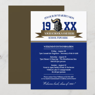 Mascot Banner Class Reunion-uitnodigingen Kaart