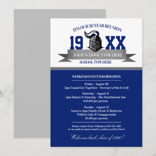 Mascot Banner Class Reunion-uitnodigingen Kaart (Voorkant / Achterkant)
