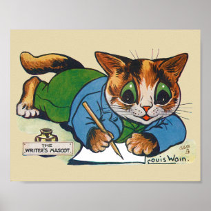 Mascot Cat van de schrijver, Louis Wain Poster