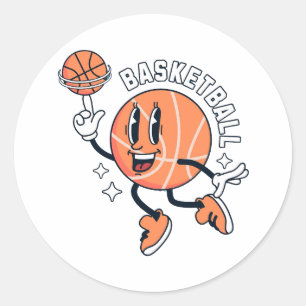 Mascotte_Basket_Ball_Sport Ronde Sticker