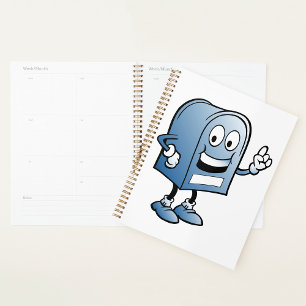 Mascotte de boîte aux lettres joyeux bleu caractèr