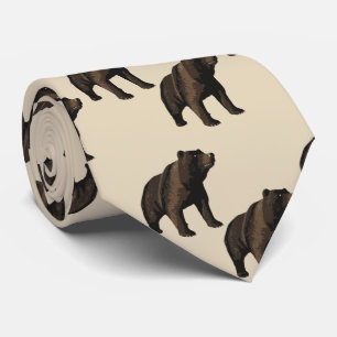 Mascotte d'équipe d'ours sur toute cravate de