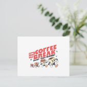Mascotte koffie - Tijd voor koffiepauze Briefkaart (Staand voorkant)