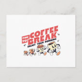 Mascotte koffie - Tijd voor koffiepauze Briefkaart (Voorkant)