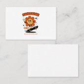 Mascotte zonnebloem met skateboard visitekaartje (Voorkant / Achterkant)