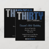 Masculine 30e anniversaire Invitation (Devant / Derrière)