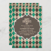 Masculine Argyle Vaderdag Uitnodiging (Voorkant / Achterkant)