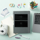 Masculine Black and White  Initial + Name Monogram Sticker (iPad Cover)