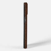 Masculine Black & Brown Faux Leather Hoesje- Case-Mate iPhone Case (Achterkant / Rechts)