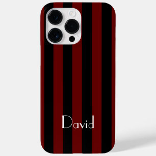 Masculine Black en Red Striped Case-Mate iPhone 14 Pro Max Hoesje