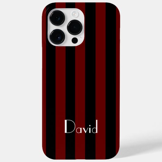 Masculine Black en Red Striped Case-Mate iPhone Case (Achterkant)