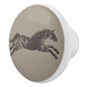 Masculine Black en Tan Classic Equestrian Horses Keramische Knop (Rechts)