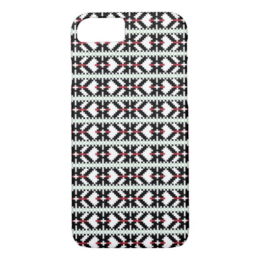 Masculine Black en white Latvian tribal folk art Case-Mate iPhone Case (Achterkant)